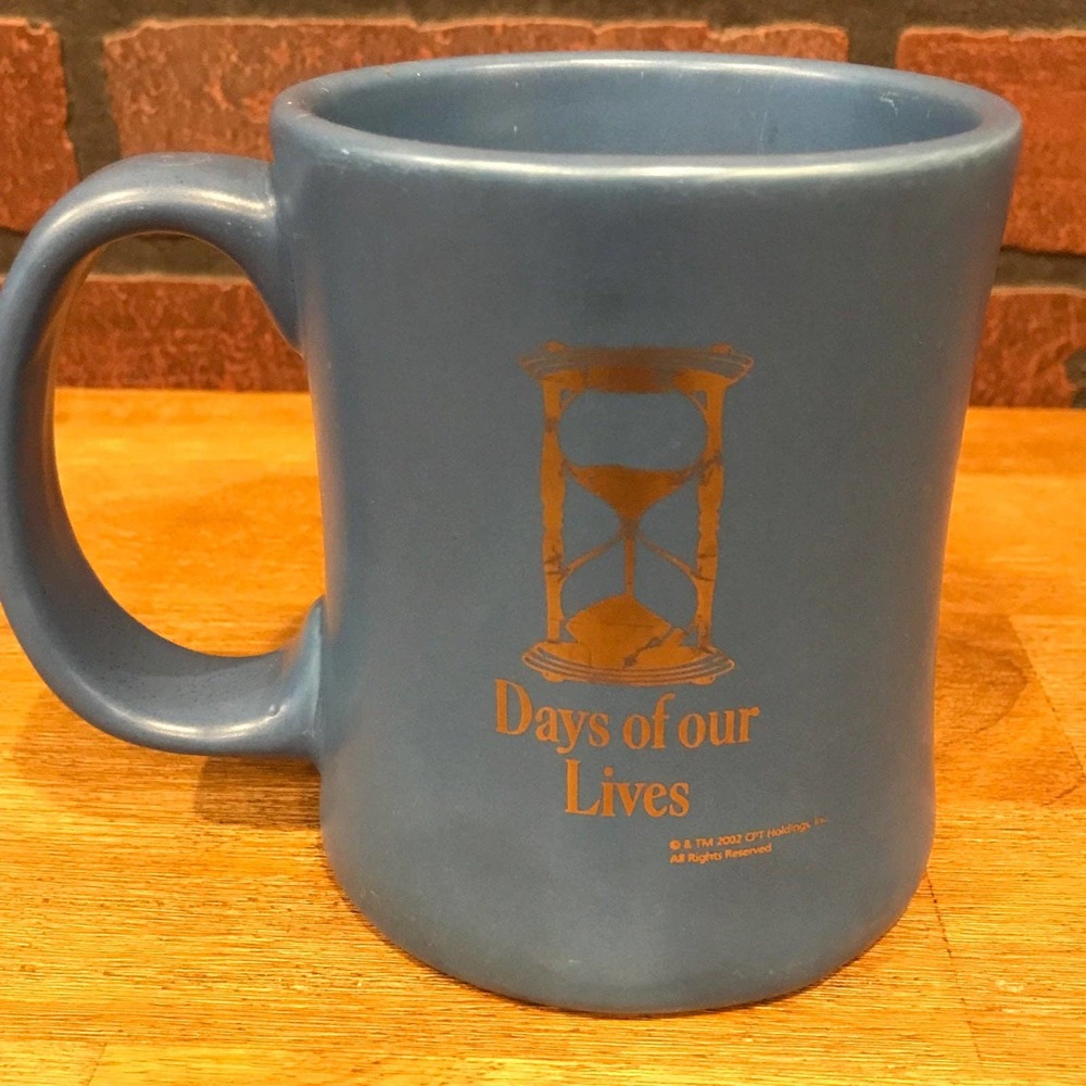 Vintage Days of Our Lives Mug Blue and Gold Soap Opera 2002